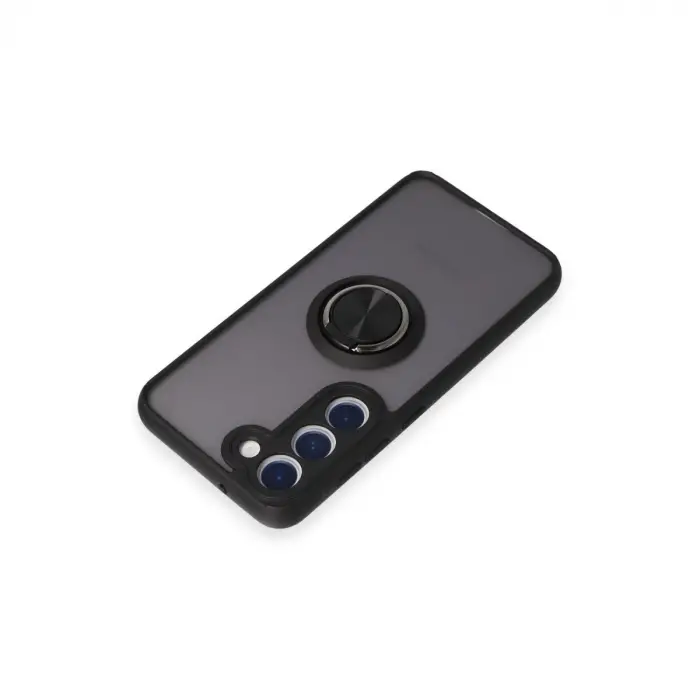 Samsung Galaxy S23 Kılıf Montreal Yüzüklü Silikon Kapak - Siyah
