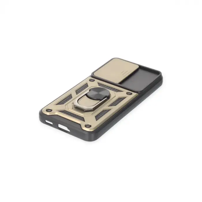 Samsung Galaxy S23 Kılıf Pars Lens Yüzüklü Silikon - Gold