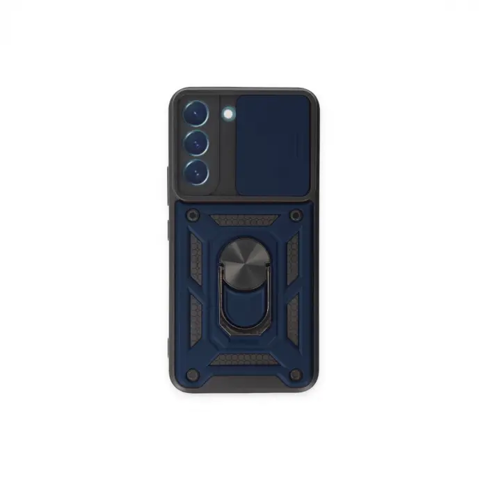 Samsung Galaxy S23 Kılıf Pars Lens Yüzüklü Silikon - Lacivert