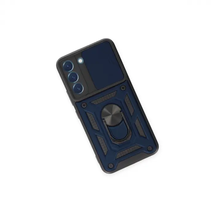 Samsung Galaxy S23 Kılıf Pars Lens Yüzüklü Silikon - Lacivert