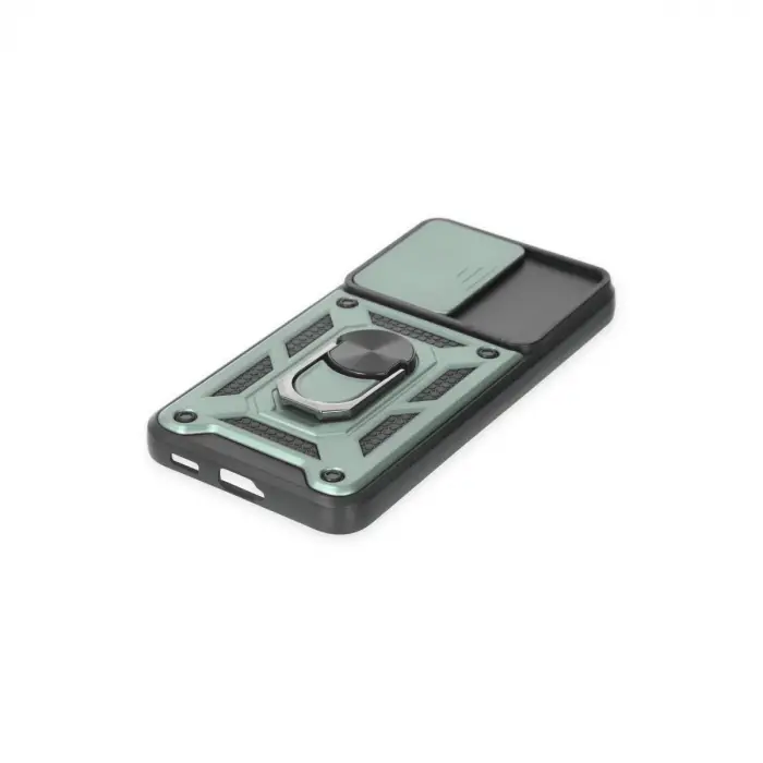 Samsung Galaxy S23 Kılıf Pars Lens Yüzüklü Silikon - Yeşil