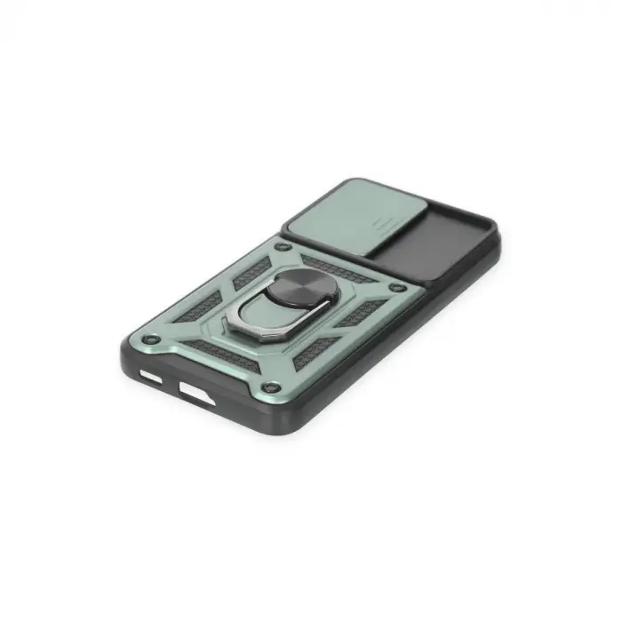 Samsung Galaxy S23 Kılıf Pars Lens Yüzüklü Silikon - Yeşil
