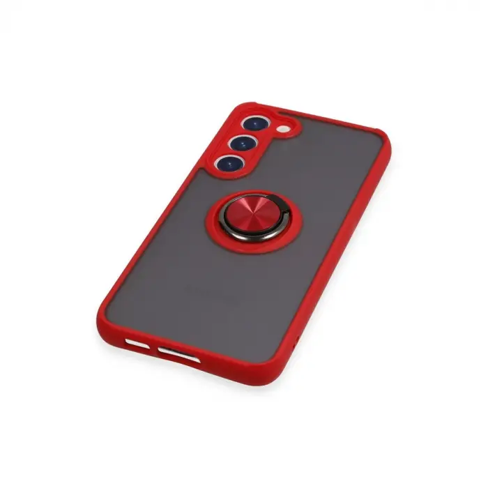 Samsung Galaxy S23 Plus Kılıf Montreal Yüzüklü Silikon Kapak - Kırmızı