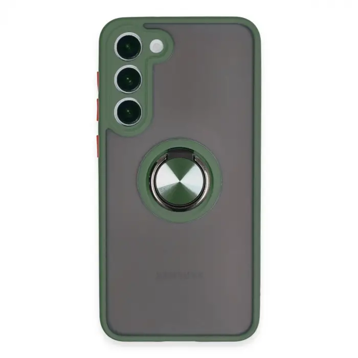 Samsung Galaxy S23 Plus Kılıf Montreal Yüzüklü Silikon Kapak - Yeşil