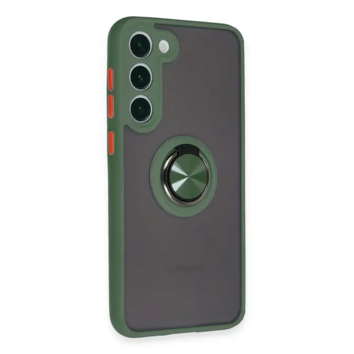 Samsung Galaxy S23 Plus Kılıf Montreal Yüzüklü Silikon Kapak - Yeşil