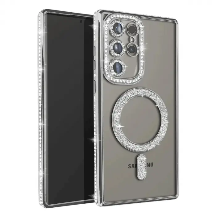 Samsung Galaxy S23 Ultra Joke Simli Magneticsafe Kılıf - Gümüş