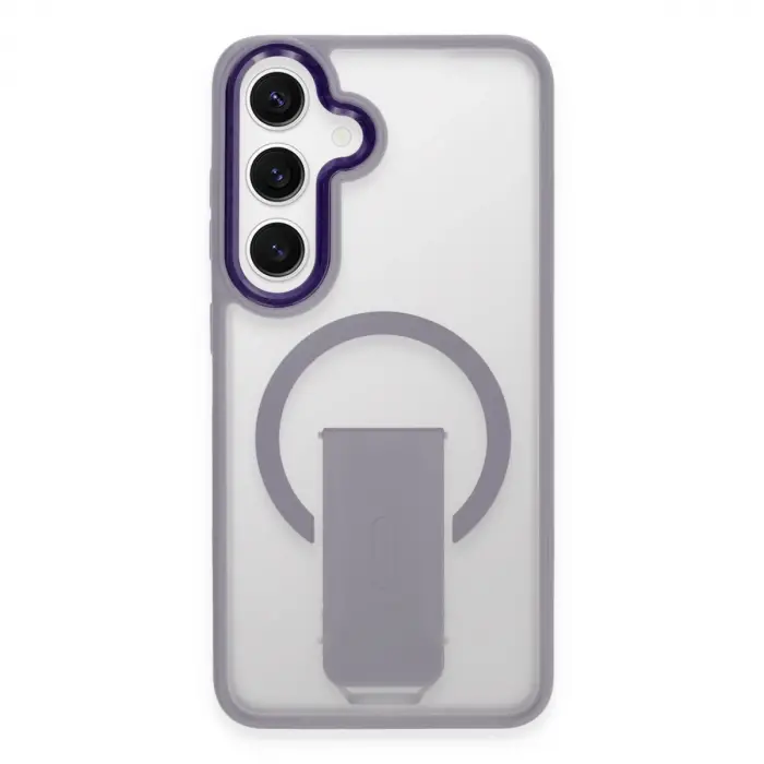 Samsung Galaxy S24 Tork Magsafe Standlı Kapak - Lila