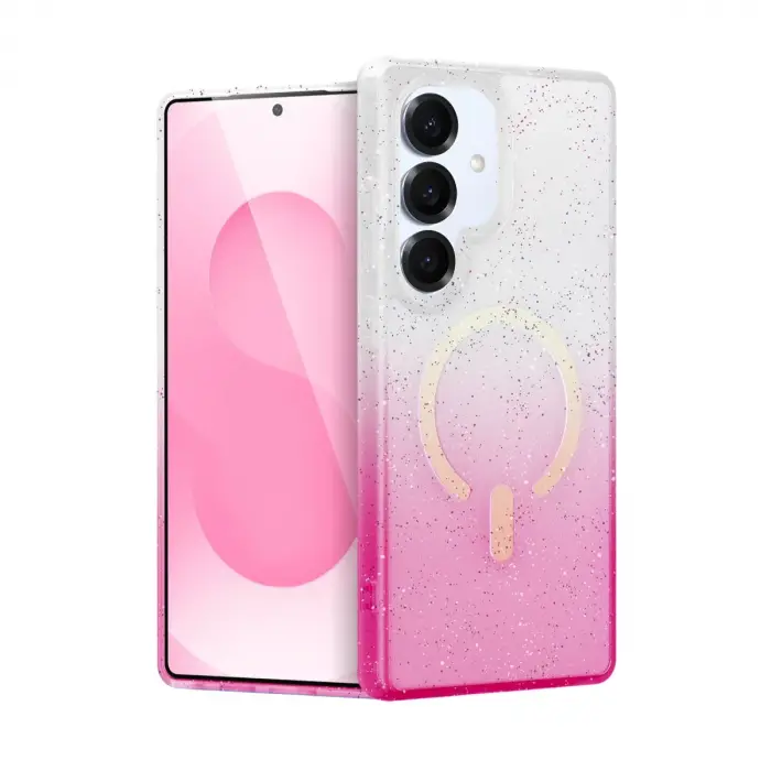 Samsung Galaxy S25 Plus Pummel Shiny Magsafe Kapak - Pembe