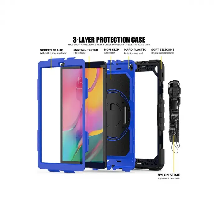 Samsung Galaxy T290 Tab A 8 Kılıf Pars Tablet Kapak - Mavi