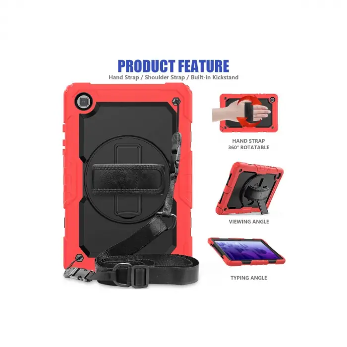 Samsung Galaxy T500 Tab A7 10.4 Kılıf Pars Tablet Kapak - Kırmızı