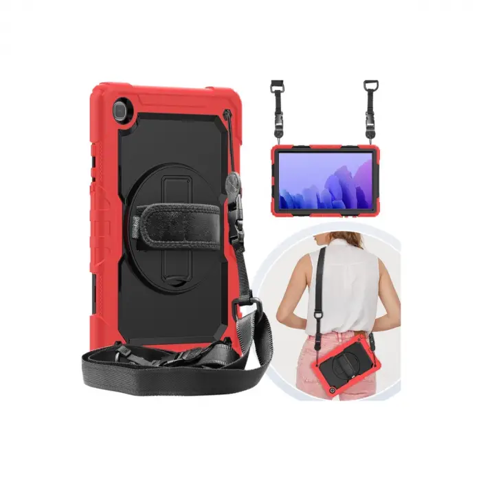 Samsung Galaxy T500 Tab A7 10.4 Kılıf Pars Tablet Kapak - Kırmızı