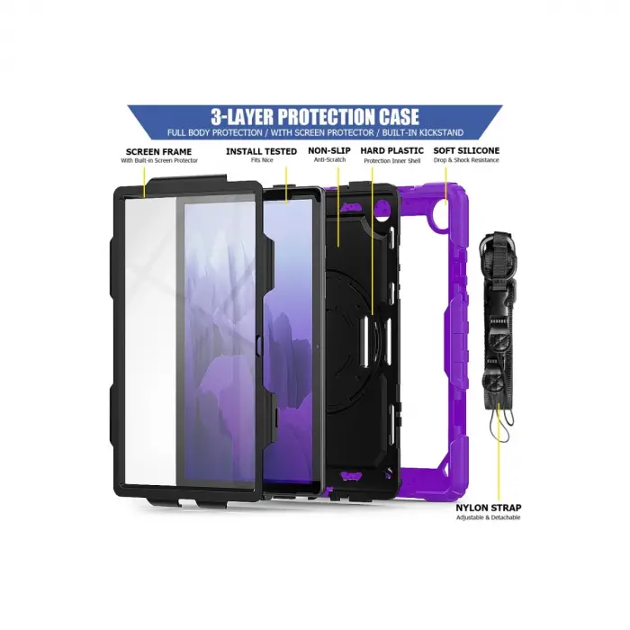 Samsung Galaxy T500 Tab A7 10.4 Kılıf Pars Tablet Kapak - Mor