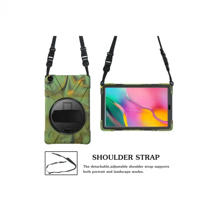 Samsung Galaxy T510 Tab A 10.1 Kılıf Amazing Tablet Kapak - Kamuflaj