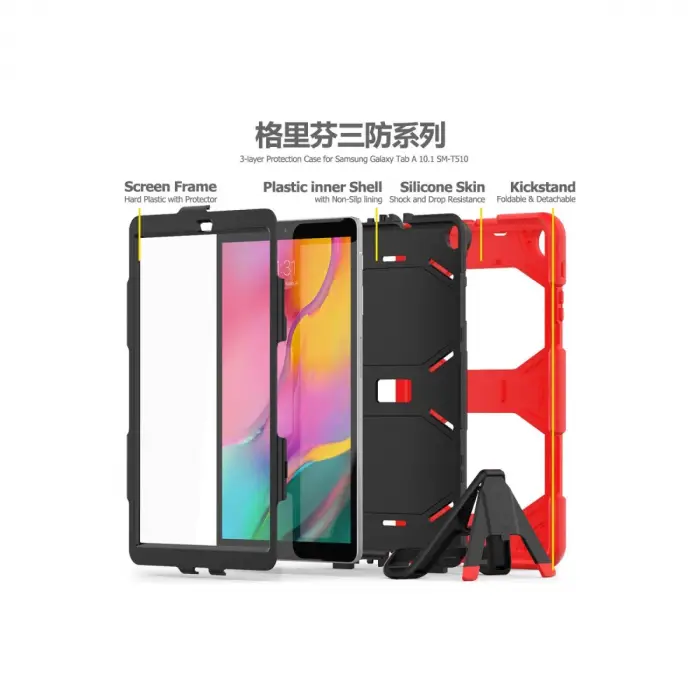 Samsung Galaxy T510 Tab A 10.1 Kılıf Griffin Tablet Kapak - Kırmızı