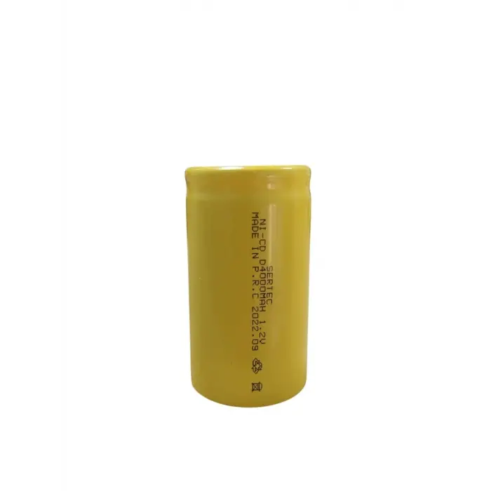 Sertec - 1.2v 4000 Mah - D Büyük Boy - Ni-cd Şarjlı Pil - (başsız / Flat Head)