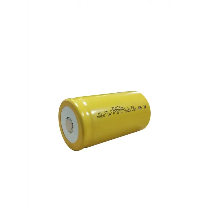 Sertec - 1.2v 4000 Mah - D Büyük Boy - Ni-cd Şarjlı Pil - (başsız / Flat Head)
