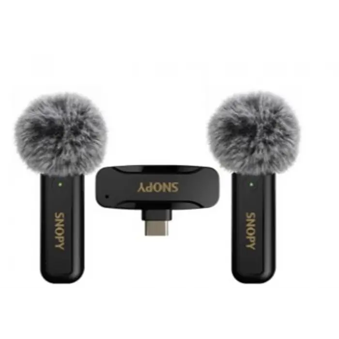 Snopy SN-MW80 Siyah 2 Mikrofonlu Kablosuz Type-c Yaka Mikrofonu