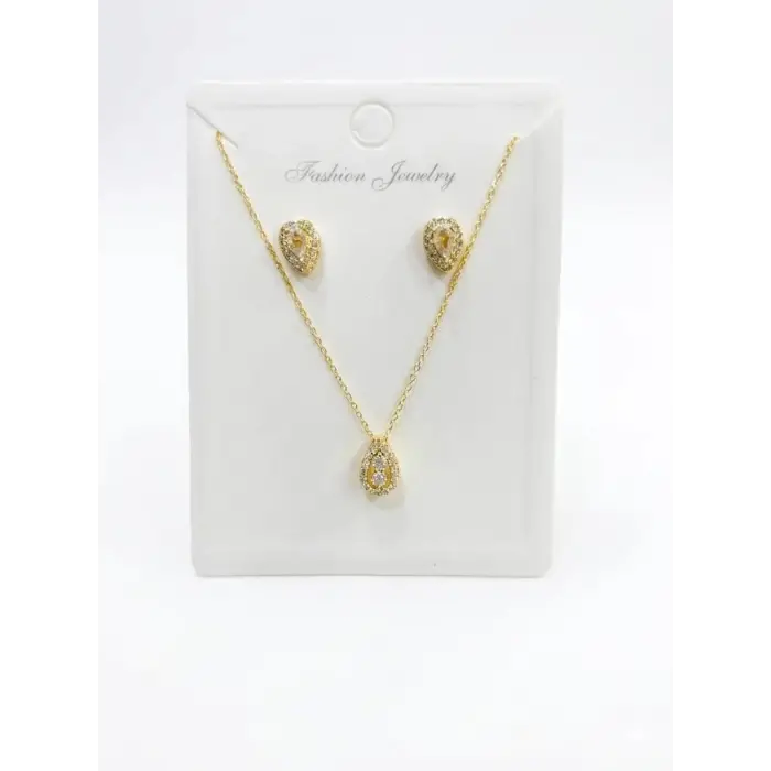   Zirkon Taşlı Zincir : Çelik Ürünler 40+5 Cm - Set0019