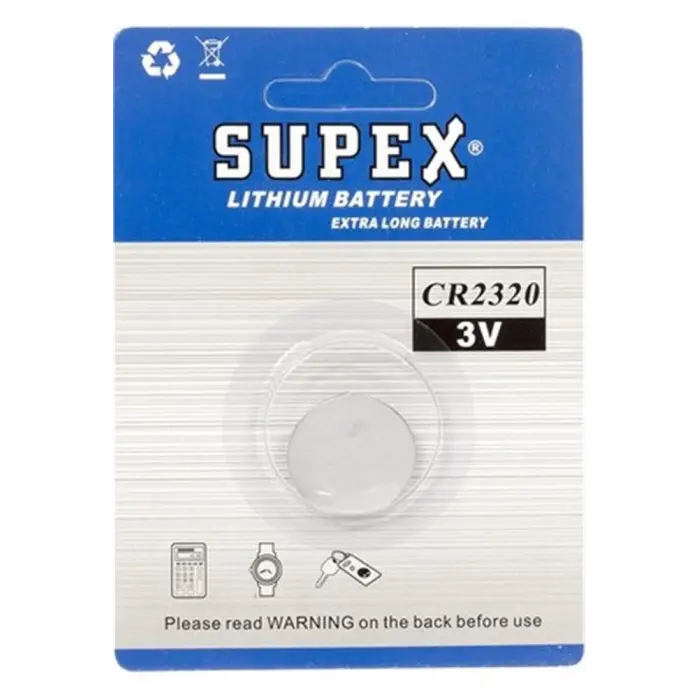 Supex CR2320 3V Lityum Tekli Paket Pil (KDO)