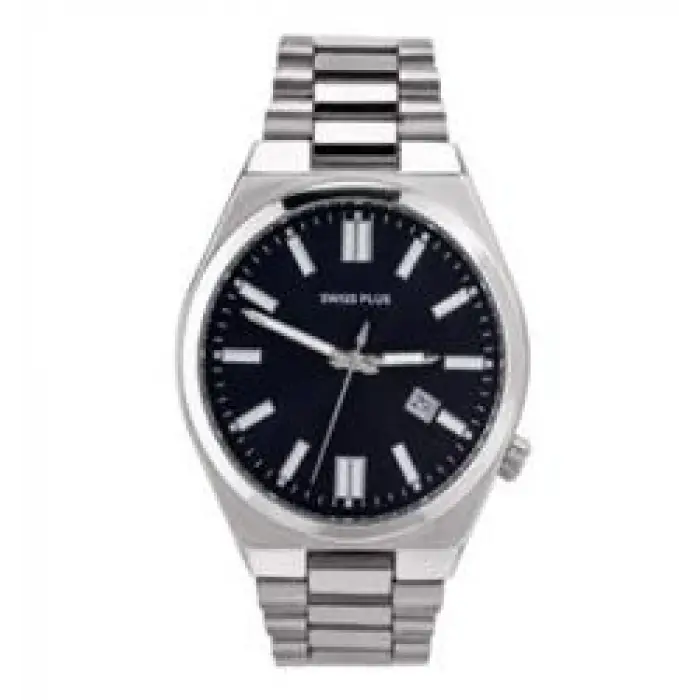 Swiss Plus Man Watch Basic Seri Model-1 ST3533AGS Black-Silver(Kol Saati) (KDO)