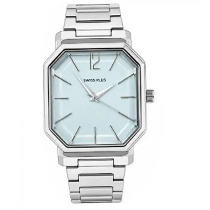 Swiss Plus Man Watch Basic Seri Model-11 ST3507AGS Max Plus Light Blue-Silver(Kol Saati) (KDO)