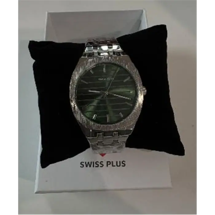 Swiss Plus Man Watch Basic Seri Model-5 ST2302AGP Green-Silver(Kol Saati) (KDO)