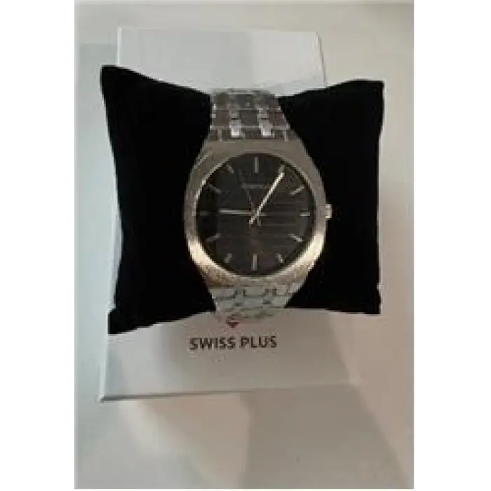 Swiss Plus Man Watch Basic Seri Model-6 ST2302AGP Black-Silver(Kol Saati) (KDO)