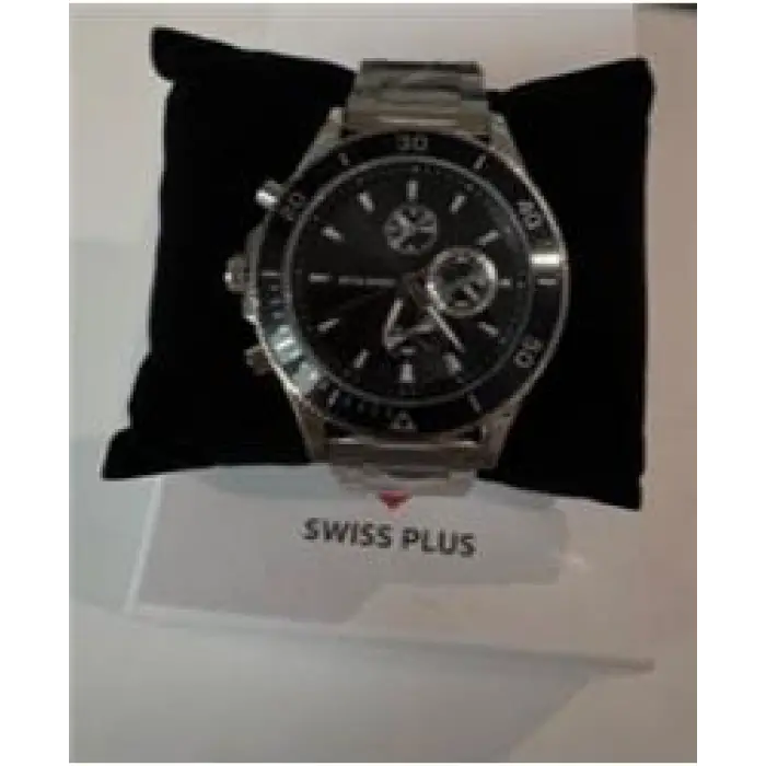 Swiss Plus Man Watch Basic Seri Model-7 ST3504AGS Lüx Black-Silver(Kol Saati) (KDO)