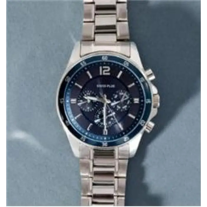 Swiss Plus Man Watch Basic Seri Model-8 ST3516AGS Lüx Blue-Silver(Kol Saati) (KDO)