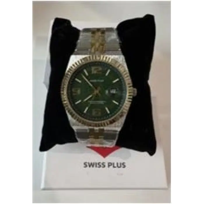 Swiss Plus Man Watch Premium Seri Model-3 ST3450AGS Green-Gold