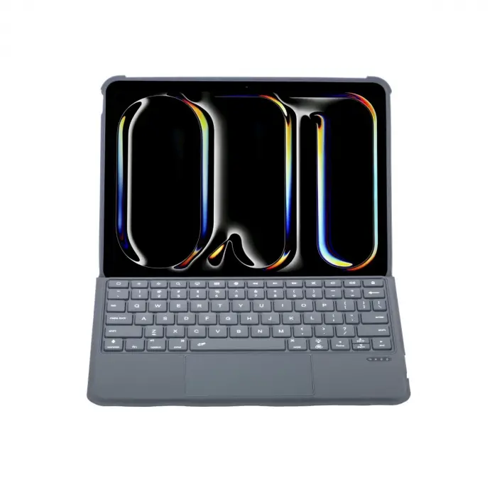 T5507d İpad Pro 11 (2022) Kılıf Palermo Ledli Klavyeli Standlı Tablet Kılıfı - Siyah