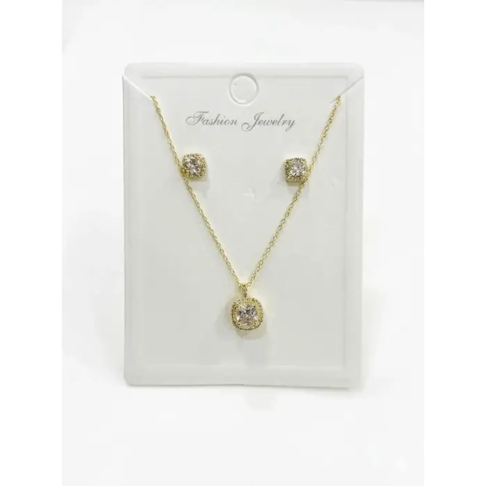  Zirkon Taşlı Zincir : Çelik Ürünler 40+5 Cm - Set0014