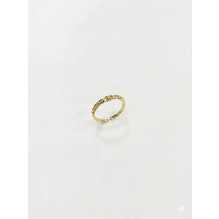 Ayarlanabilir    Zirkon Taşlı Pirinç Bijuteri Yüzük - Yz0260