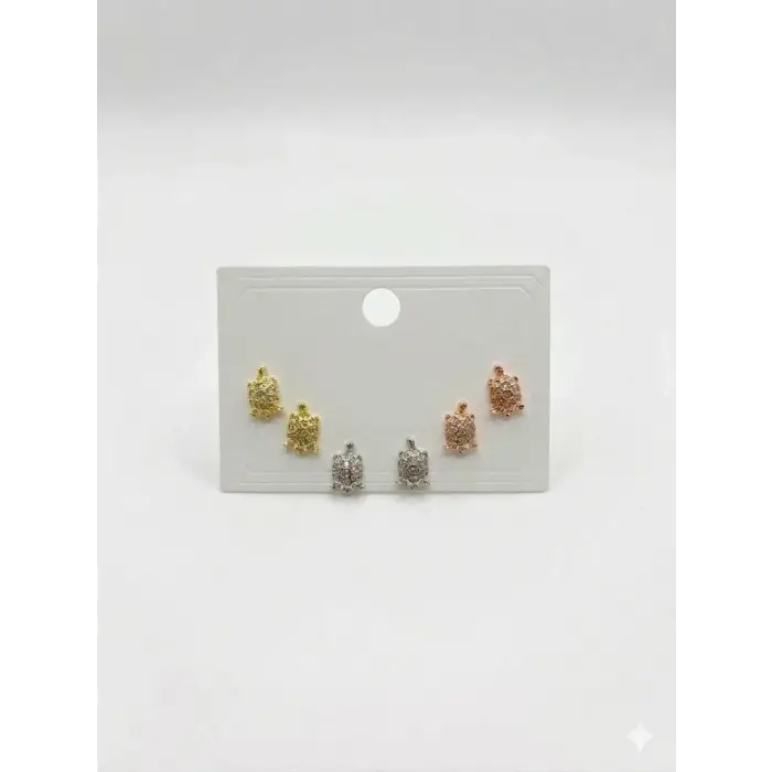 Tatlı Minik Kaplumbağalar Altılı Küpe - Kp00663