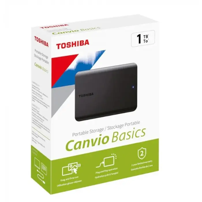 Toshiba 1TB Canvio Basic 2.5 Gen1 USB 3.2 Harici Harddisk (HDTB510EK3AA) (KDO)
