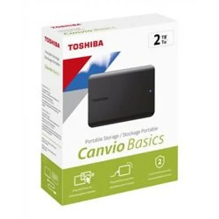 Toshiba 2TB Canvio Basic 2.5 Gen1 USB 3.2 Harici Harddisk (HDTB520EK3AA) (KDO)