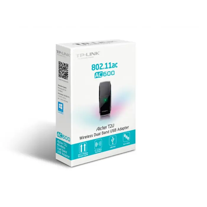 Tp-Link Archer T2U 600 Mbps Kablosuz USB Adaptör AC600 (KDO)