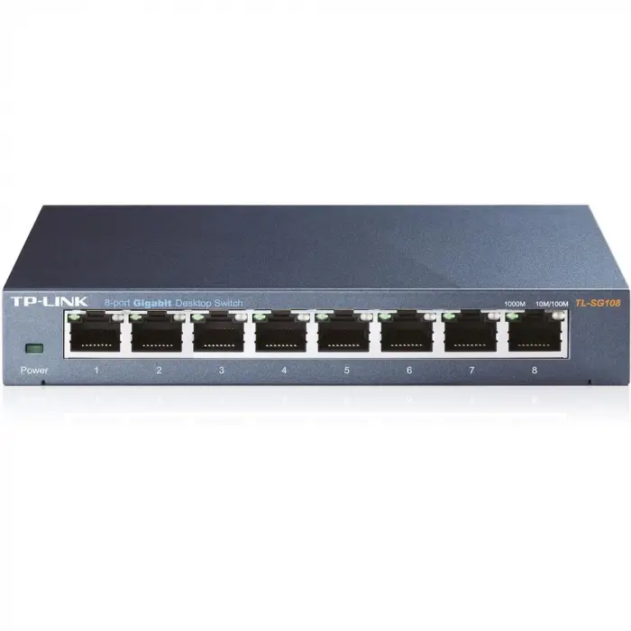 Tp-Link TL-SG108 8 Port 10-100-1000 Mbps Switch Çelik Kasa (KDO)
