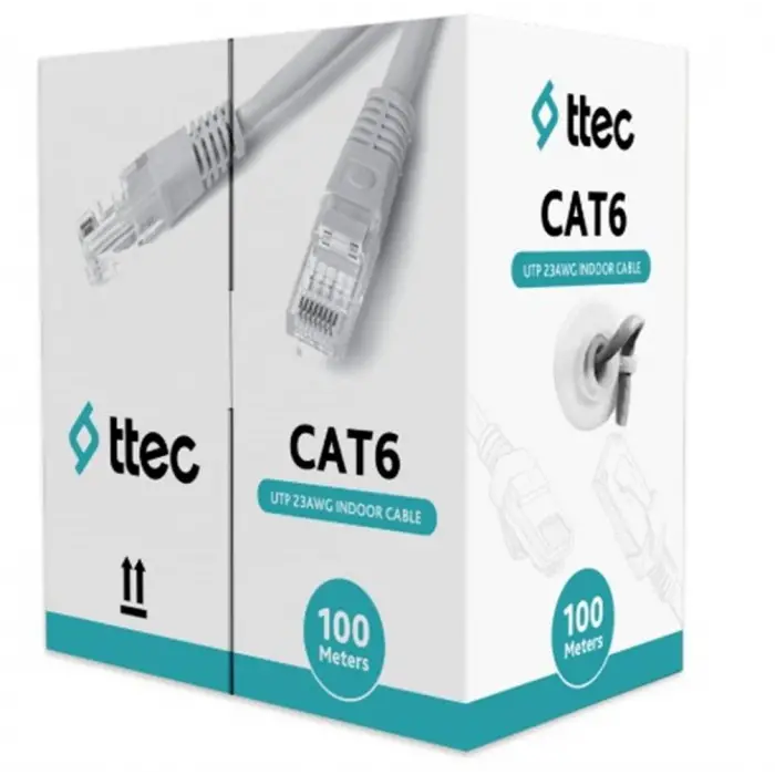 Ttec KBL-CAT6-23CCA-IN100G İç Mekan PVC Gri 100 metre Kablo