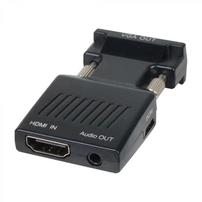 Vcom CA336A Siyah Vga Erkek To Hdmi Dişi Dönüştürücü (KDO)