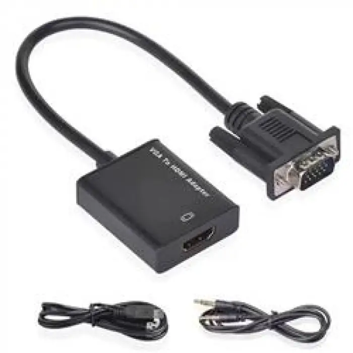 Vcom CG597 Vga Erkek To Hdmi Dişi+AUX Siyah Dönüştürücü (KDO)