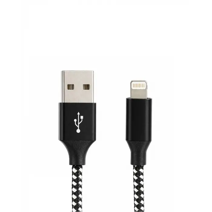 Vcom CU251 Lightning to USB 3m 12W (5V-2.4A) Örgülü Şarj Kablosu