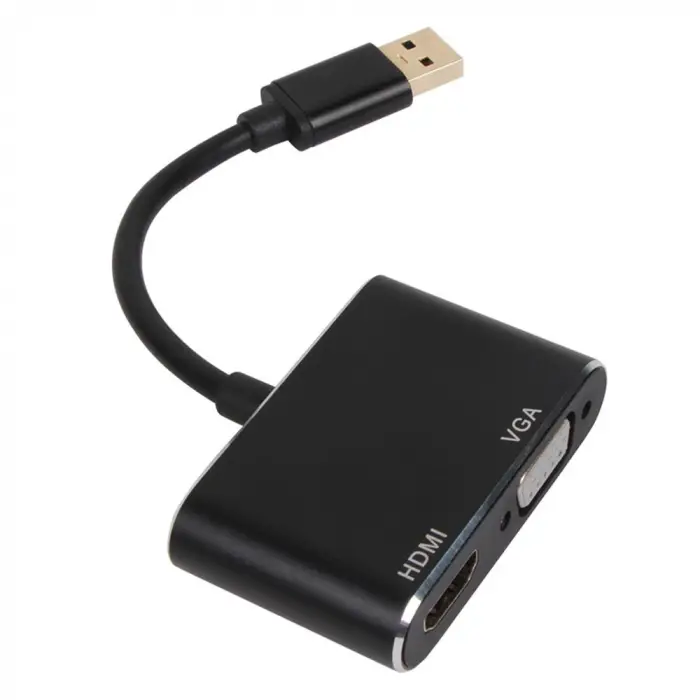 Vcom CU322M USB3.0 Erkek To HDMI Dişi + VGA Dişi Çevirici (KDO)