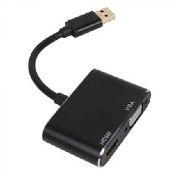 Vcom CU322M USB3.0 Erkek To HDMI Dişi + VGA Dişi Çevirici (KDO)
