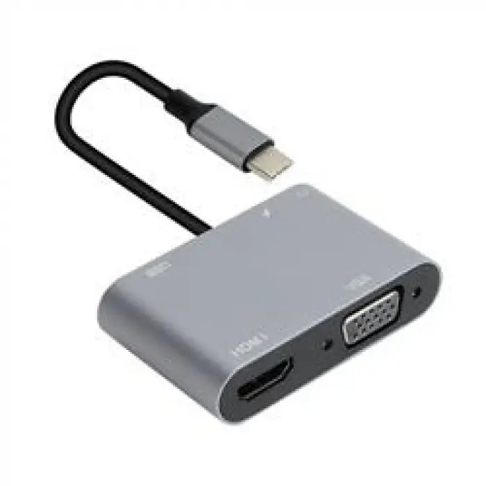 Vcom CU4511 Type-C To Hdmi+Vga+Usb 3+3.5mm Aux+ Type-C Çevirici (KDO)