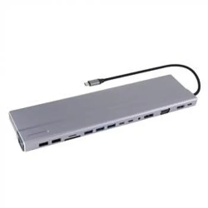 Vcom CU4703 Type-C To USB3.0-3+USB2.0-2+VGA+RJ45+SD+TF+Audio+HDMI+DP+USB-C DATA-2+USB-C Çoklayıcı (KDO)