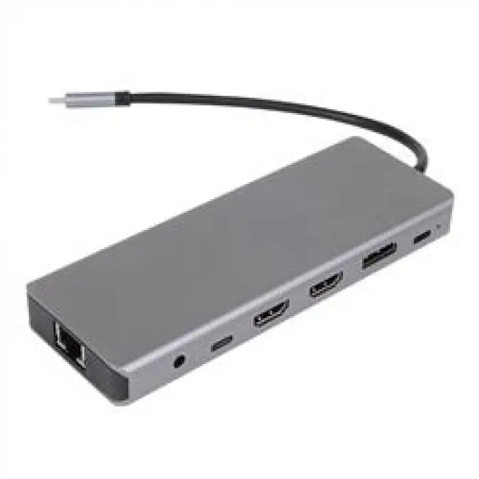 Vcom CU4706 Type-C To HDMI-2+DP+USB3.0-3+TYPE C+USB2.0+RJ45+SD2.0+TF2.0+PD+DC 3.5mm 13 in 1 Çevirici