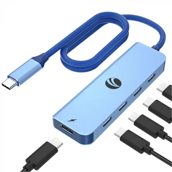 Vcom CUE11s Type-C To 4-Usb-C (10GBps)+Pd 3.0 100W Mavi Çoklayıcı (KDO)