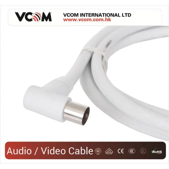 Vcom CV601R 5mt Analog Beyaz Tv Kablosu (KDO)