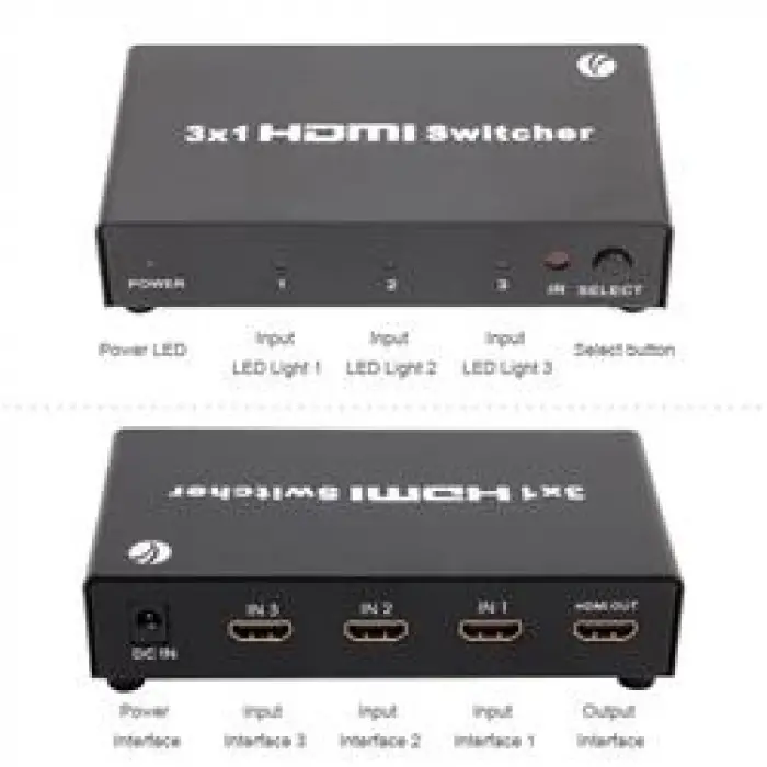 Vcom DD433 3-1 Port 1.4V 3D Metal Hdmi Switch (KDO)